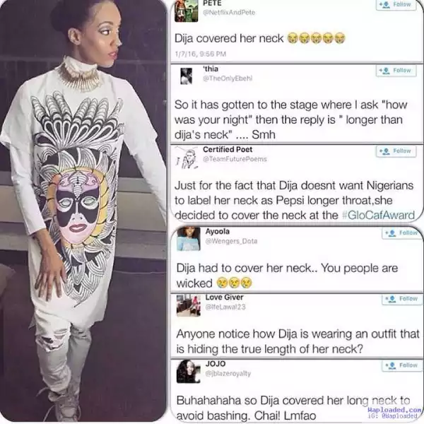Photo: Fans Are Saying Singer Dija Chose Her GLO-CAF Award Outfit Just To Avoid Bashing